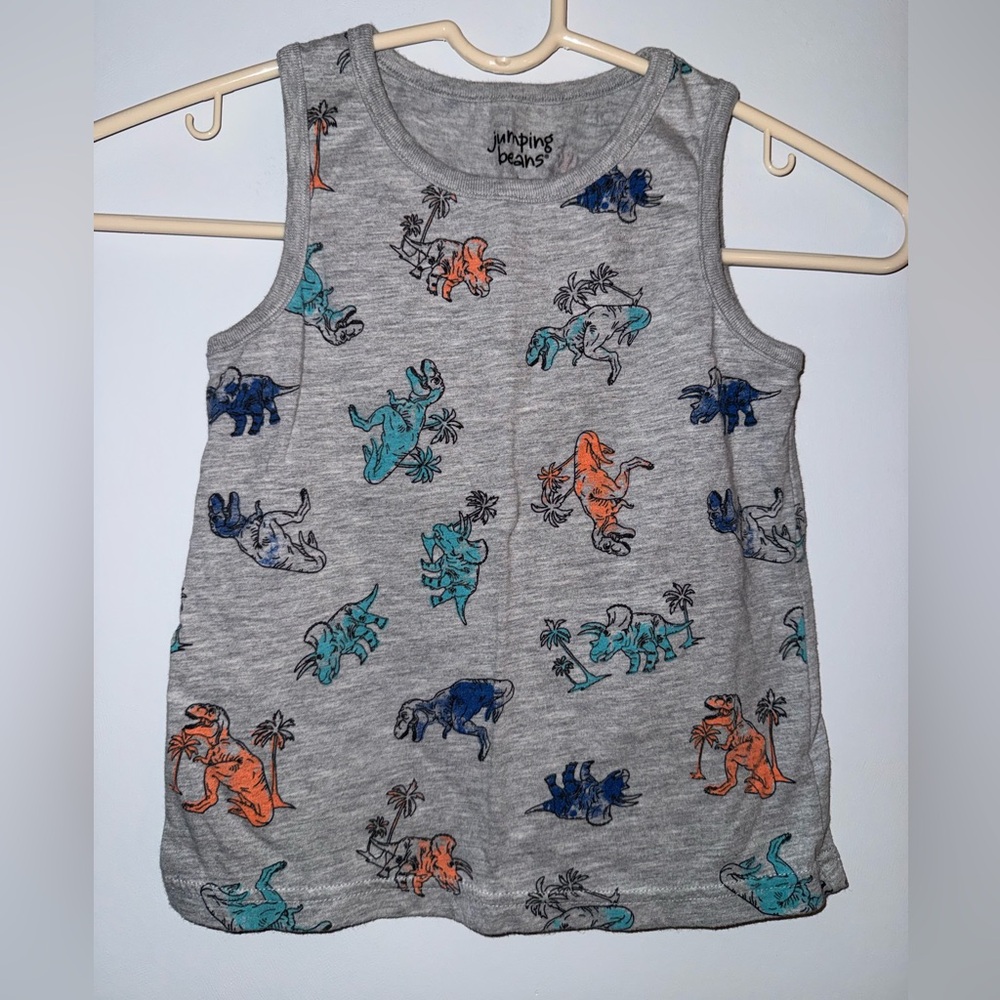 Jumping Beans Gray Dinosaur Tank Top